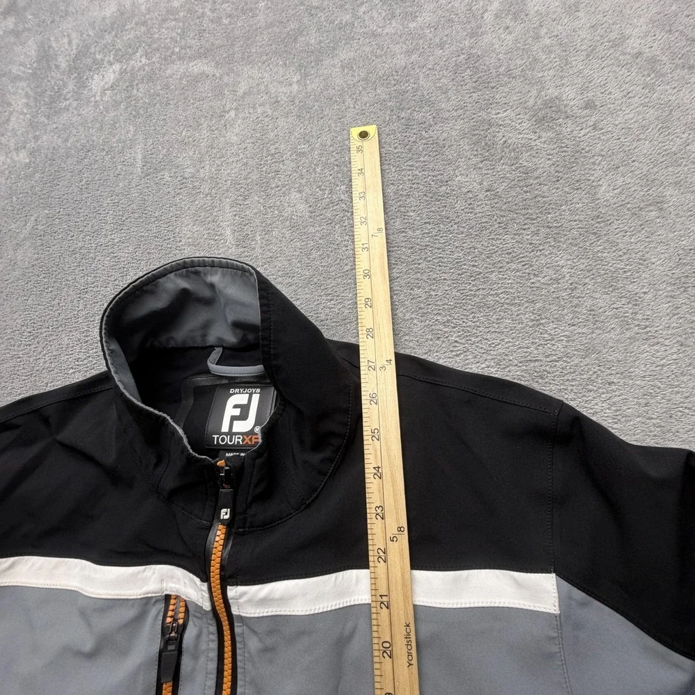 FootJoy‎ DryJoys Tour XP Jacket Mens Medium Gray Black Waterproof Windproof Golf